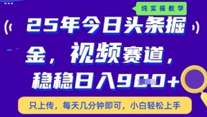 今日头条视频赛道最新玩法，每天十分钟，保底日入9张+【揭秘】-大齐资源站