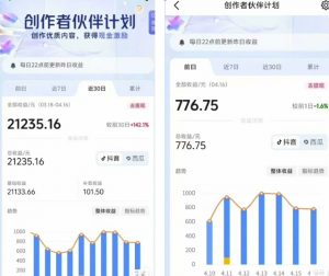 抖音海洋动物赛道新玩法，撸创作者伙伴计划，日入大几张，保姆级教程-大齐资源站