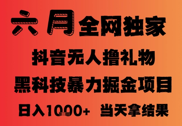 25年6月抖音无人直播最新暴力撸音浪掘金，小白可做，可批量矩阵放大，长期稳定日入1k+【揭秘】-大齐资源站