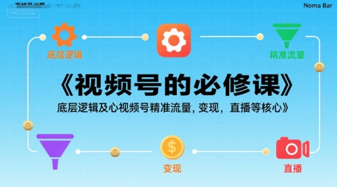 视频号的必修课，视频号的底层逻辑及核心视频号精准流量，变现，直播等核心-大齐资源站