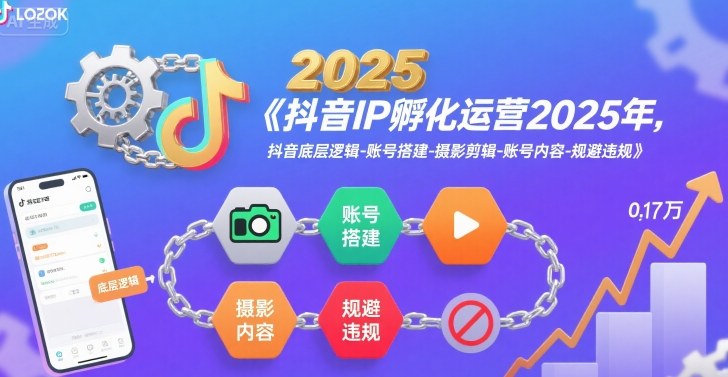抖音IP孵化运营2025年，抖音底层逻辑-账号搭建-摄影剪辑-账号内容-规避违规-大齐资源站