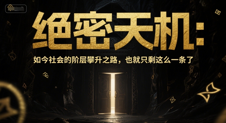 付费文章：绝密天机：如今社会的阶层攀升之路，也就只剩这么一条了-大齐资源站