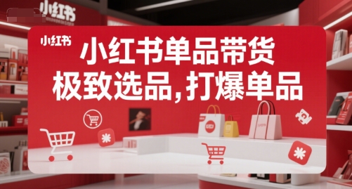 小红书单品带货，极致选品，打爆单品-大齐资源站