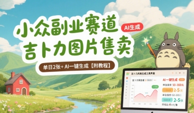 小众副业赛道 吉卜力图片售卖 单日2张+ AI一键生成【附教程】-大齐资源站