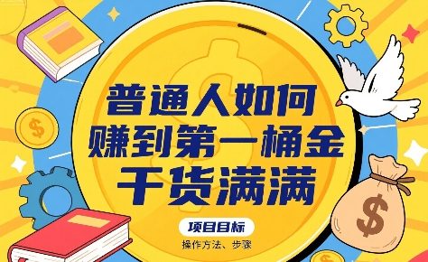 普通人如何賺到第一桶金，干货满满，操作方法及步骤-大齐资源站