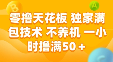 零撸天花板，独家满包技术 不养机 一小时撸满50+【揭秘】-大齐资源站