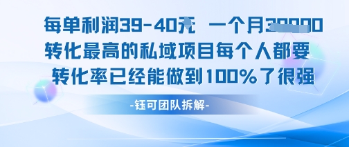 每单利润40一个月7k+转化最高的私域项目，每个人都要的产品转化率已经能做到100%-大齐资源站