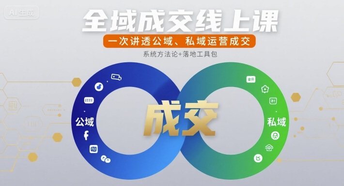 全域成交线上课，一次讲透公域、私域运营成交-大齐资源站