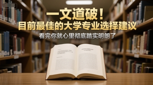 付费文章：一文道破！目前最佳的大学专业选择建议，看完你就心里彻底踏实明朗了-大齐资源站