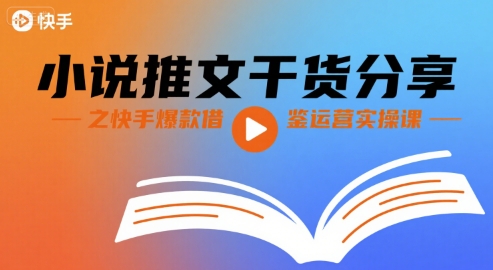 小说推文干货分享之快手爆款借鉴运营实操课-大齐资源站