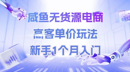 咸鱼无货源电商，高客单价玩法，新手1个月入门-大齐资源站