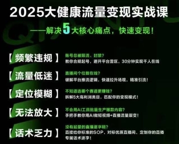 大健康流量全域新增长8.0，三月底线下课视频，大健康万亿蓝海，从类目突围到模式迭代-大齐资源站