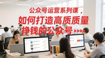 公众号运营系列课，如何打造高质量挣钱的公众号-大齐资源站