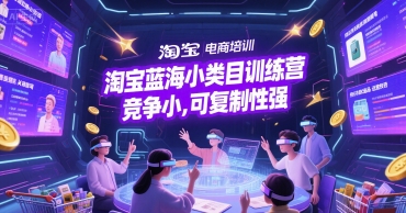 淘宝蓝海小类目训练营， 竞争小，可复制性强-大齐资源站