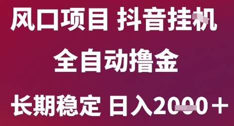 风口项目，六月最新玩法抖音无人挂G，全自动撸金，长期稳定 日入2k+【揭秘】-大齐资源站
