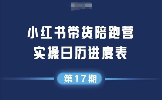 小红书第17期带货陪跑营，不囤货，无不直播，无不投流，通过选品+笔记内容+测品+笔记铺量+矩阵运营打爆款-大齐资源站