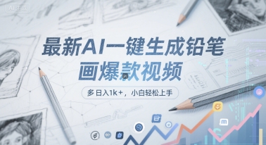 最新AI一键生成铅笔画爆款视频，多平台分发，日 入1k+，小白轻松上手【揭秘】-大齐资源站
