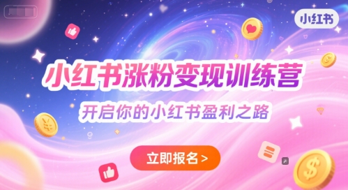 小红书涨粉变现训练营，开启你的小红书盈利之路-大齐资源站