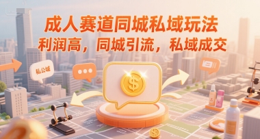 成人赛道同城私域玩法，利润高，同城引流，私域成交-大齐资源站