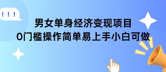 女单身经济项目变现周期长可复购率高日入1k+-大齐资源站