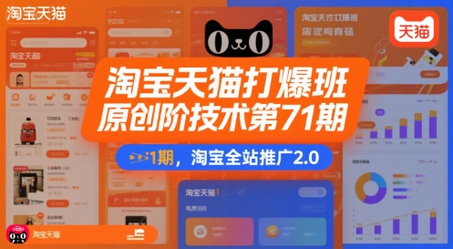 淘宝天猫打爆班原创高阶技术第71期，淘宝全站推广2.0-大齐资源站