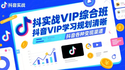 抖音实战VIP综合班，抖音VIP学习规划请晰抖音各种变现渠道-大齐资源站