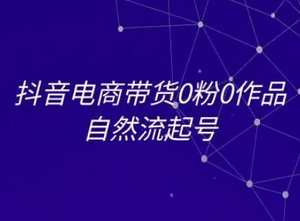 抖音电商带货0粉0作品自然流起号，抖音电商教程-大齐资源站