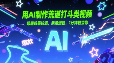 用AI制作荒诞打斗类视频，吸睛效果拉满，条条爆款，1分钟教会你-大齐资源站