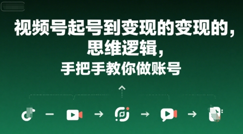 视频号起号到变现的思维逻辑，手把手教你做账号-大齐资源站