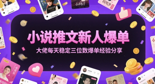 小说推文新人爆单大佬每天稳定三位数爆单经验分享-大齐资源站
