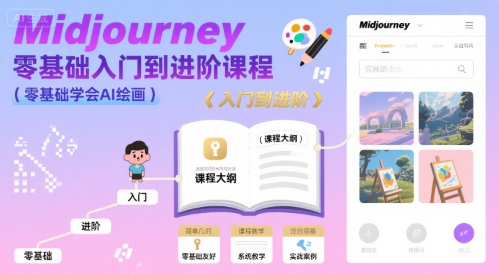 midjourney零基础入门到进阶课程，零基础学会AI绘画-大齐资源站
