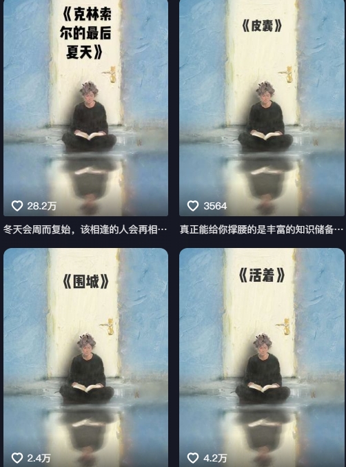 AI制作爆款书单，抖音42粉丝博主书单号制作拆解，单条视频28W赞-大齐资源站