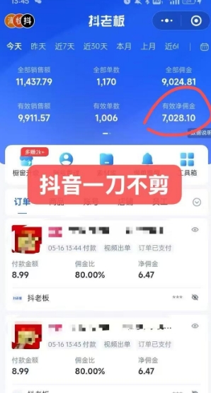 抖音短视频一刀不剪带货，不剪辑，不直播，每天发个视频，等着出单获取带货佣金-大齐资源站