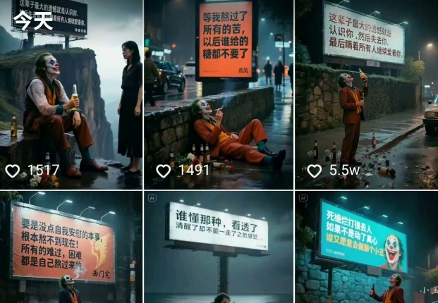一条视频竟然15W赞！用AI制作小丑自嘲扎心文案视频，当下非常火爆的短视频流量神器-大齐资源站