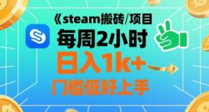 steam搬砖项目每周2小时日入1k+收益核心玩法，手把手教你，门槛低好上手-大齐资源站
