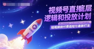 视频号直播底层逻辑和投放计划，短视频微付费撬短引最新打法-大齐资源站