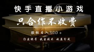 快手直播小游戏，只合作不收费，你出账号我出技术， 分润模式【揭秘】-大齐资源站