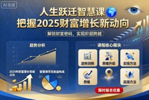 人生跃迁智慧课，把据2025财富增长新动向-大齐资源站
