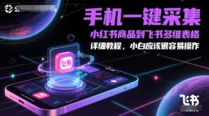 手机一键采集小红书商品到飞书多维表格，详细教程，小白应该很容易操作-大齐资源站