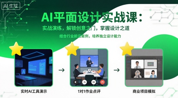 AI平面设计实战课，实战演练，解锁创意之门，掌握设计之道-大齐资源站