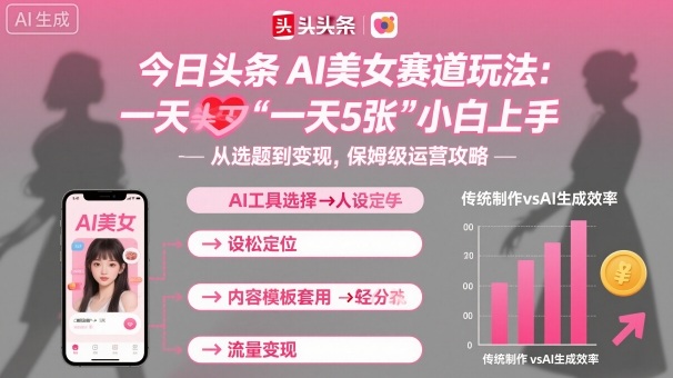 今日头条AI美女赛道玩法，一天轻松5张，小白轻松上手-大齐资源站
