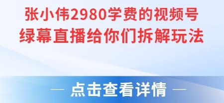 张小伟2980付费额视频号绿幕直播给你们拆解玩法-大齐资源站