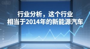 付费文章：行业分析，这个行业，相当于2014年的新能源汽车-大齐资源站