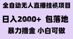最新全自动抖音无人直播挂G项目，日入2k+ 包落地暴力撸金，小白可做【揭秘】-大齐资源站