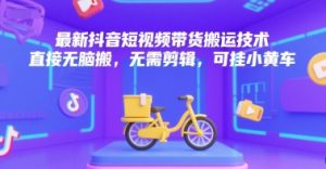 最新抖音短视频带货搬运技术，直接无脑搬，无需剪辑，可挂小黄车-大齐资源站
