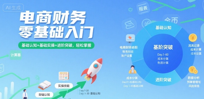 电商财务零基础入门，基础认知+基础实操+进阶突破，轻松掌握-大齐资源站