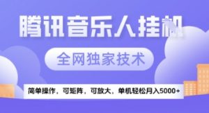 【腾讯音乐挂G】独家技术，项目红利期，可矩阵可放大，稳定月入5k+【揭秘】-大齐资源站