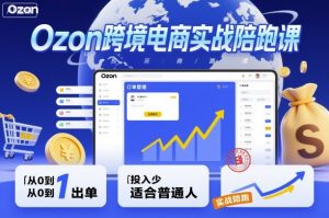 Ozon跨境电商实战陪跑课，教你从0到1出单，投入少适合普通人-大齐资源站