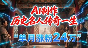 暴力起号！用AI制作历史名人传奇一生，单月涨粉24W，涨粉+变现赛道黑马来了-大齐资源站