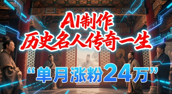 暴力起号！用AI制作历史名人传奇一生，单月涨粉24W，涨粉+变现赛道黑马来了-大齐资源站